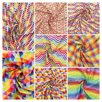 Rainbow brights range from Chatham Glyn Crafty Fabrics, 8 colour ways to choose from.