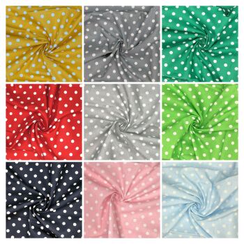 Polka dot range from Chatham Glyn Crafty Fabrics, 9 colour ways to choose from.
