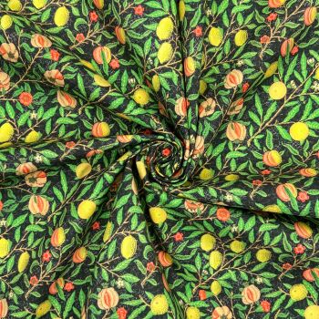 CPR012 - Pomegranate Black Digitally Printed onto a Premium 200 Thread-Count Percale 100% Cotton Fabric