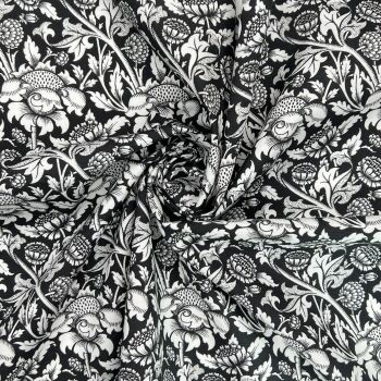 CPR016 - White flower Digitally Printed onto a Premium 200 Thread-Count Percale 100% Cotton Fabric