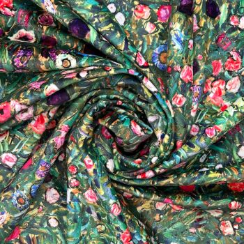 CVL046 - Klimt's Italian Garden Digitally printed, soft & durable Velvet fabric with a plush finish