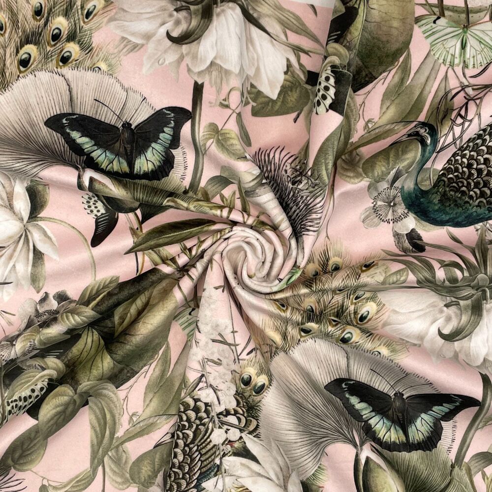 CVL037 - Utopia Baby Pink Digitally printed, soft & durable Velvet fabric w
