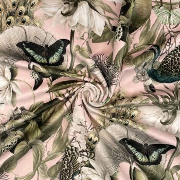 CVL037 - Utopia Baby Pink Digitally printed, soft & durable Velvet fabric with a plush finish