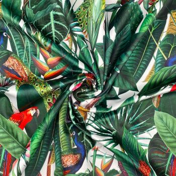 CVL019 - Rainforest Natural Digitally printed, soft & durable Velvet fabric with a plush finish