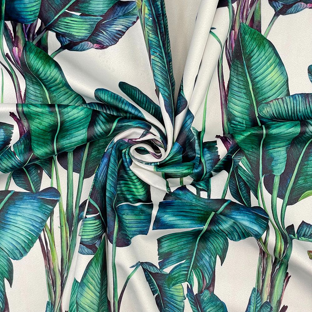 CVL016 - Paradise Natural Digitally printed, soft & durable Velvet fabric w