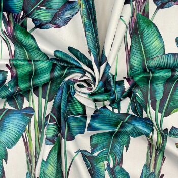 CVL016 - Paradise Natural Digitally printed, soft & durable Velvet fabric with a plush finish