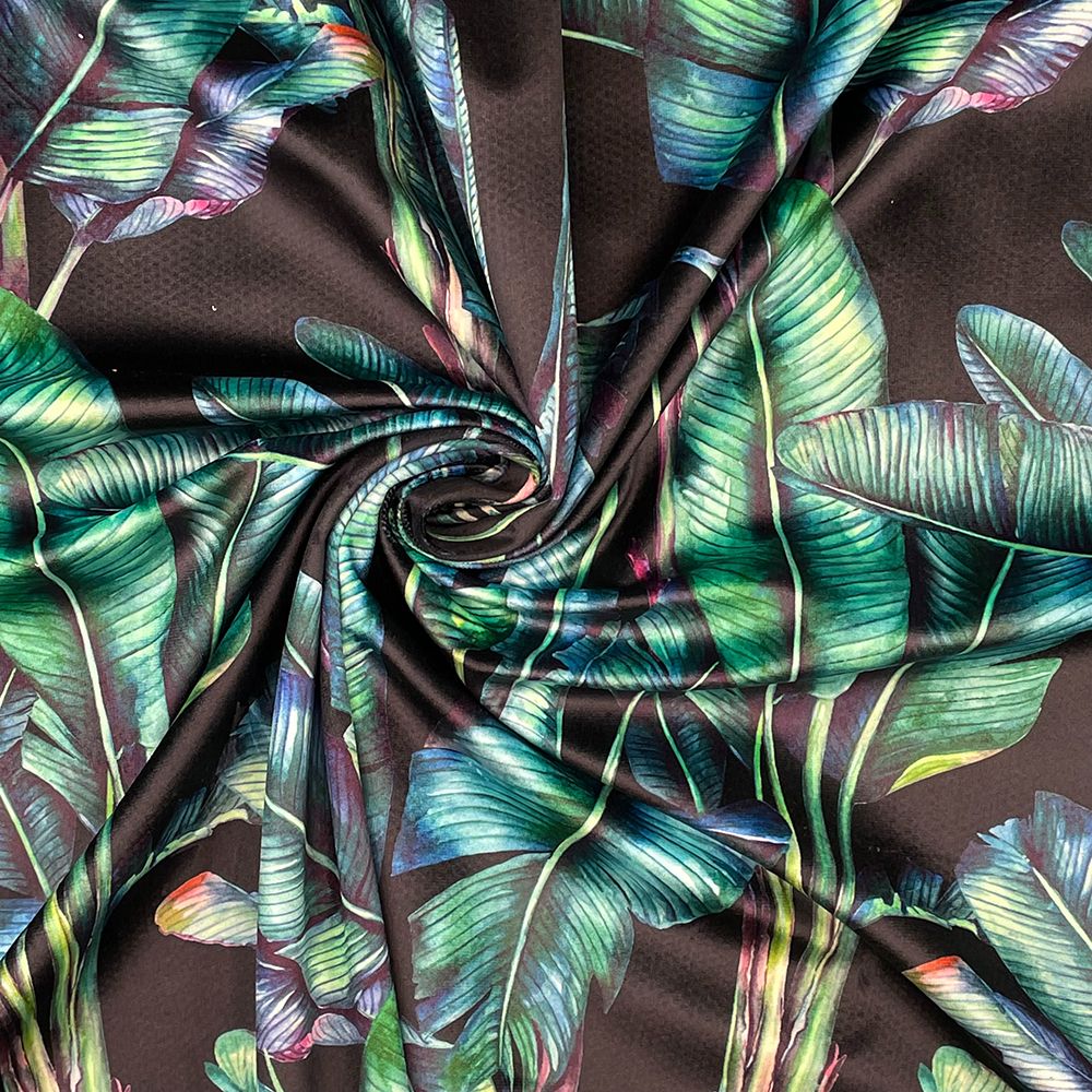 CVL014 - Paradise Black Digitally printed, soft & durable Velvet fabric wit