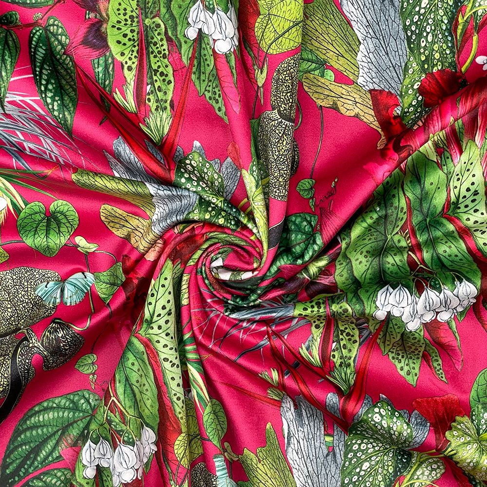 CVL010 - Exotic Cerise Digitally printed, soft & durable Velvet fabric with