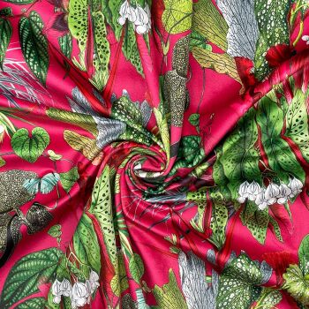CVL010 - Exotic Cerise Digitally printed, soft & durable Velvet fabric with a plush finish