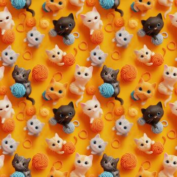 3D EFFECT - KITTENS. 140cms wide, 100% cotton, med weight from Chatham Glyn.