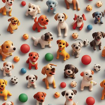 3D EFFECT - PUPPIES. 140cms wide, 100% cotton, med weight from Chatham Glyn.