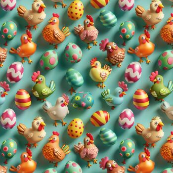 3D EFFECT - EASTER CHICKS. 140cms wide, 100% cotton, med weight from Chatham Glyn.