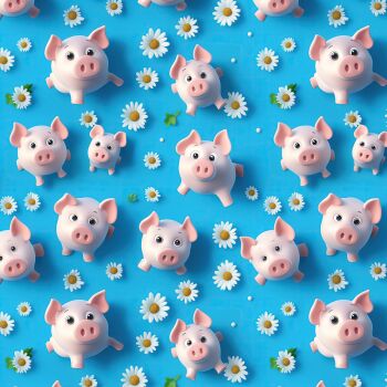 3D EFFECT - PIGGIES. 140cms wide, 100% cotton, med weight from Chatham Glyn.