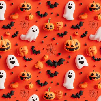 3D EFFECT - SPOOKIE CUTIE. 140cms wide, 100% cotton, med weight from Chatham Glyn.