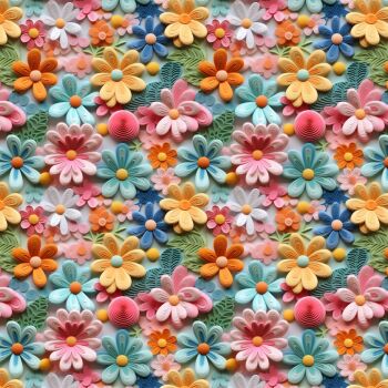 3D EFFECT - DAISIES. 140cms wide, 100% cotton, med weight from Chatham Glyn.