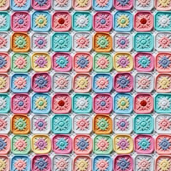 3D EFFECT - SQUARE CROCHET. 140cms wide, 100% cotton, med weight from Chatham Glyn.