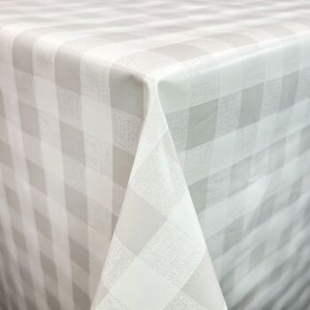 PVC 1113-10 Gingham Silver Grey from Chatham Glyn. Tablecloth fabric.