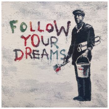 TAPESTRY PANEL - 47CMS X 47CMS - BANKSY YOUR DREAMS