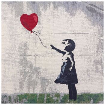 TAPESTRY PANEL - 47CMS X 47CMS - BANKSY HEART GONE