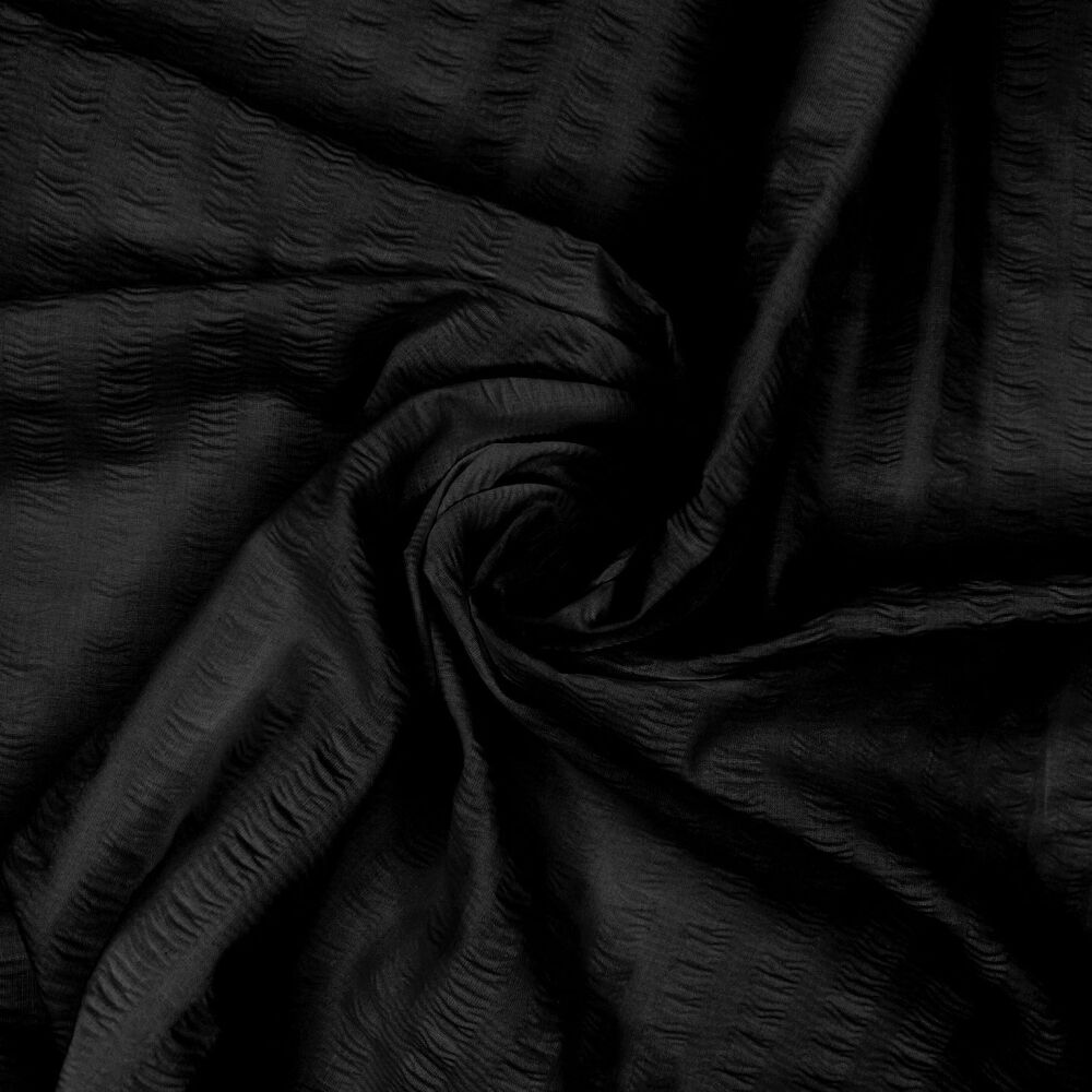 SEERSUCKER, 100% cotton - black.