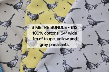 Lifestyle cottons, 3m bundle, pheasant range.