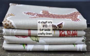 Crafty linen bundle, 4 x half m's, mixed range.