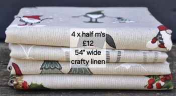 Crafty linen bundle, 4 x half m's, gonk Christmas range.