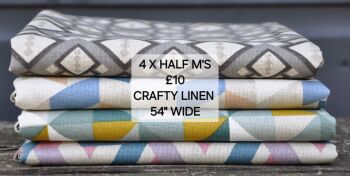 Crafty linen bundle, 4 x half m's, geo range.