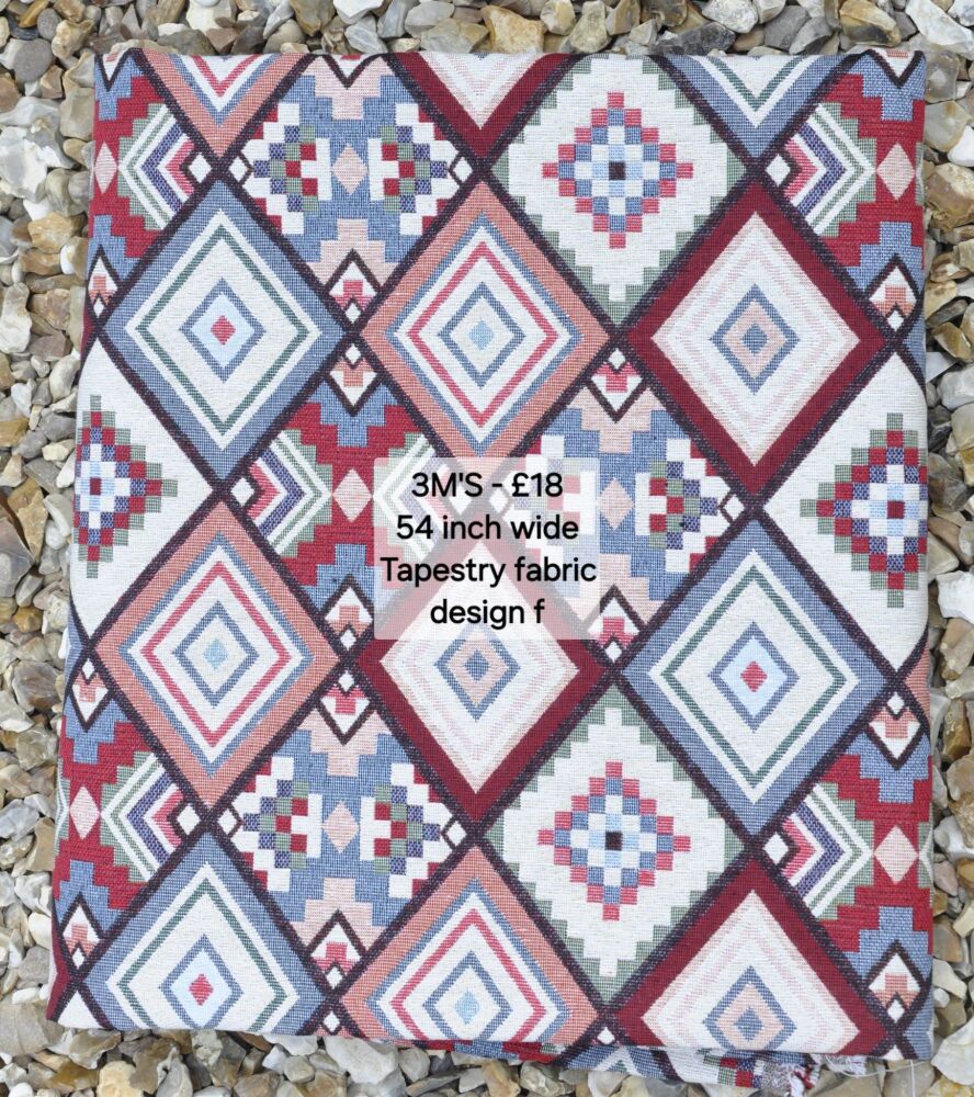 3 metre length of premium quality tapestry fabric. Design f.