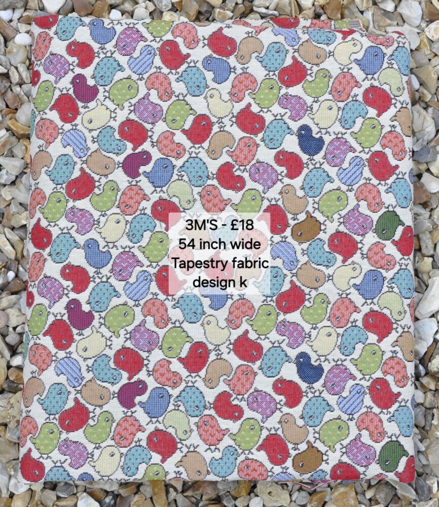 3 metre length of premium quality tapestry fabric. Design k.