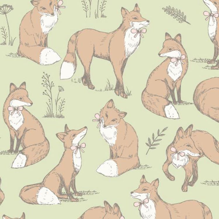 LF041 MRS FOX LIME by Chatham Glyn Crafty Fabrics