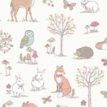 LF043 WOODLAND ANIMALS CREAM by Chatham Glyn Crafty Fabrics