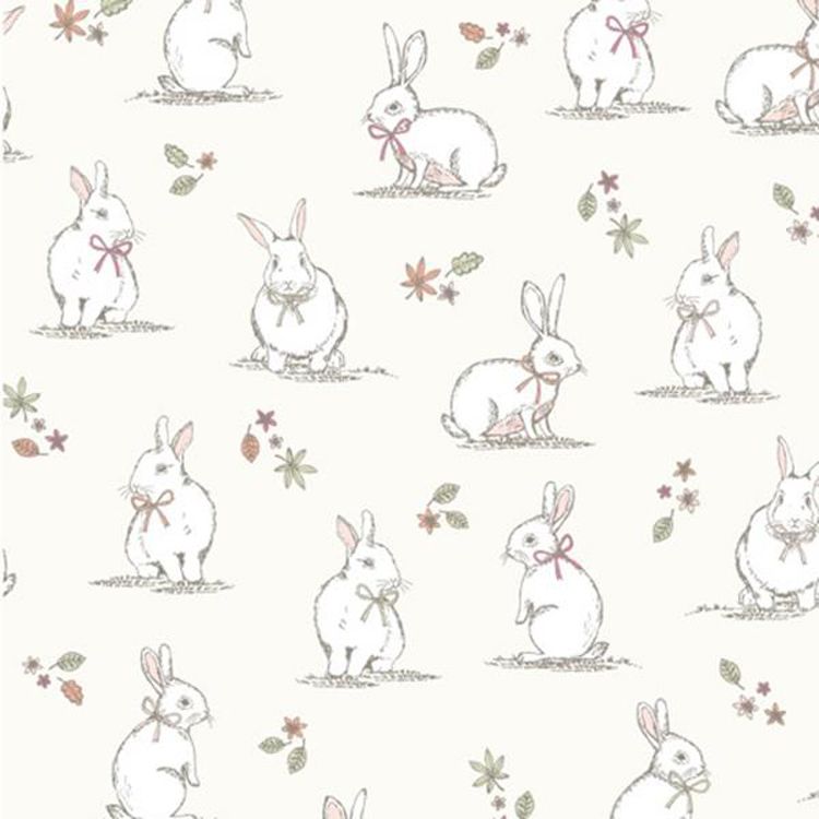 LF046 WOODLAND BUNNIES CREAM by Chatham Glyn Crafty Fabrics