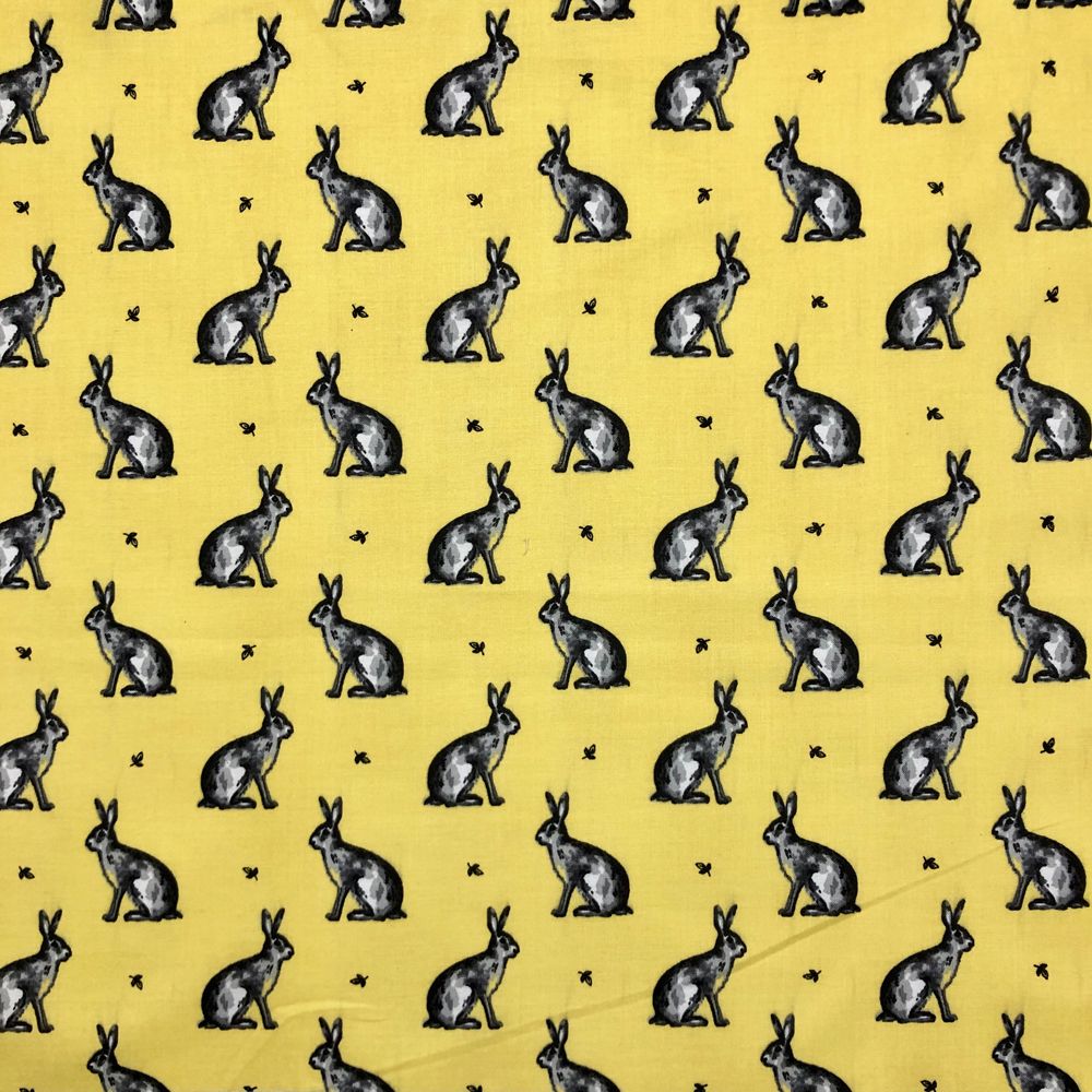 LF060 BEATRIX BUNNY YELLOW by Chatham Glyn Crafty Fabrics