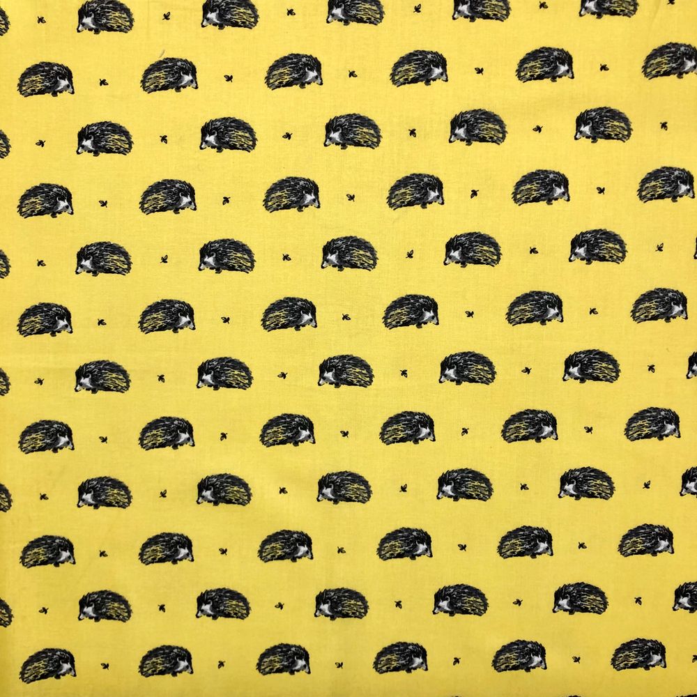 LF075 HARRIET HEDGEHOG YELLOW by Chatham Glyn Crafty Fabrics