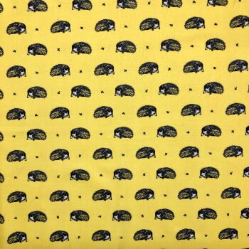 LF075 HARRIET HEDGEHOG YELLOW by Chatham Glyn Crafty Fabrics