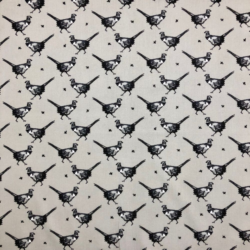 LF076 PHINEAS PHEASANT GREY by Chatham Glyn Crafty Fabrics