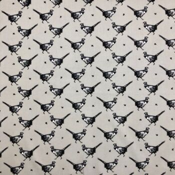 LF076 PHINEAS PHEASANT GREY by Chatham Glyn Crafty Fabrics