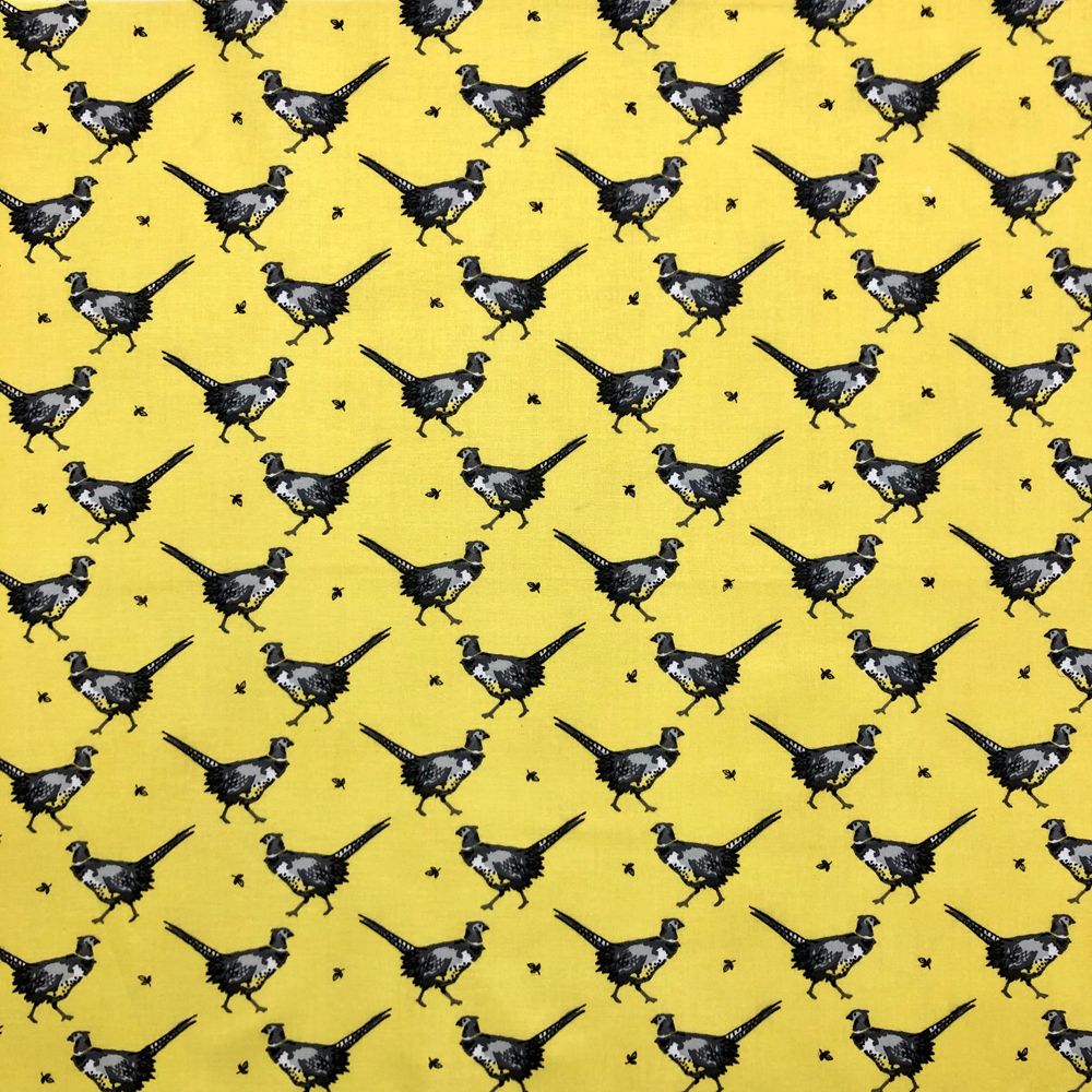 LF080 PHINEAS PHEASANT YELLOW by Chatham Glyn Crafty Fabrics
