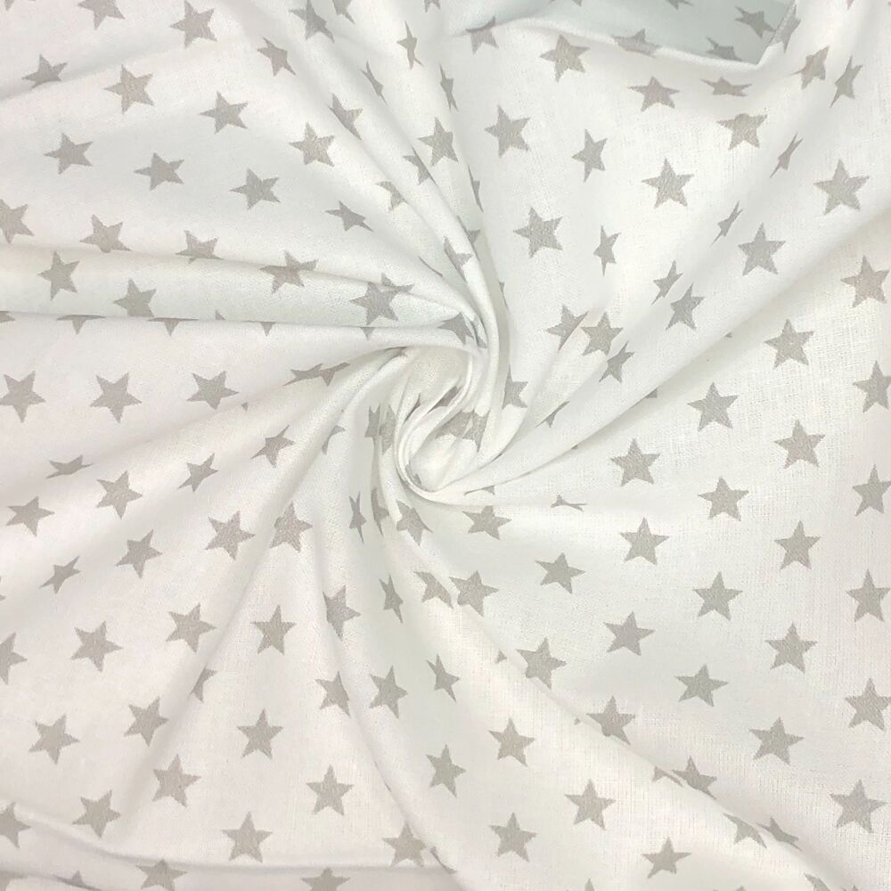 CC080 Mini Star Silver Crafty Cottons Digital Printed 100% Cotton