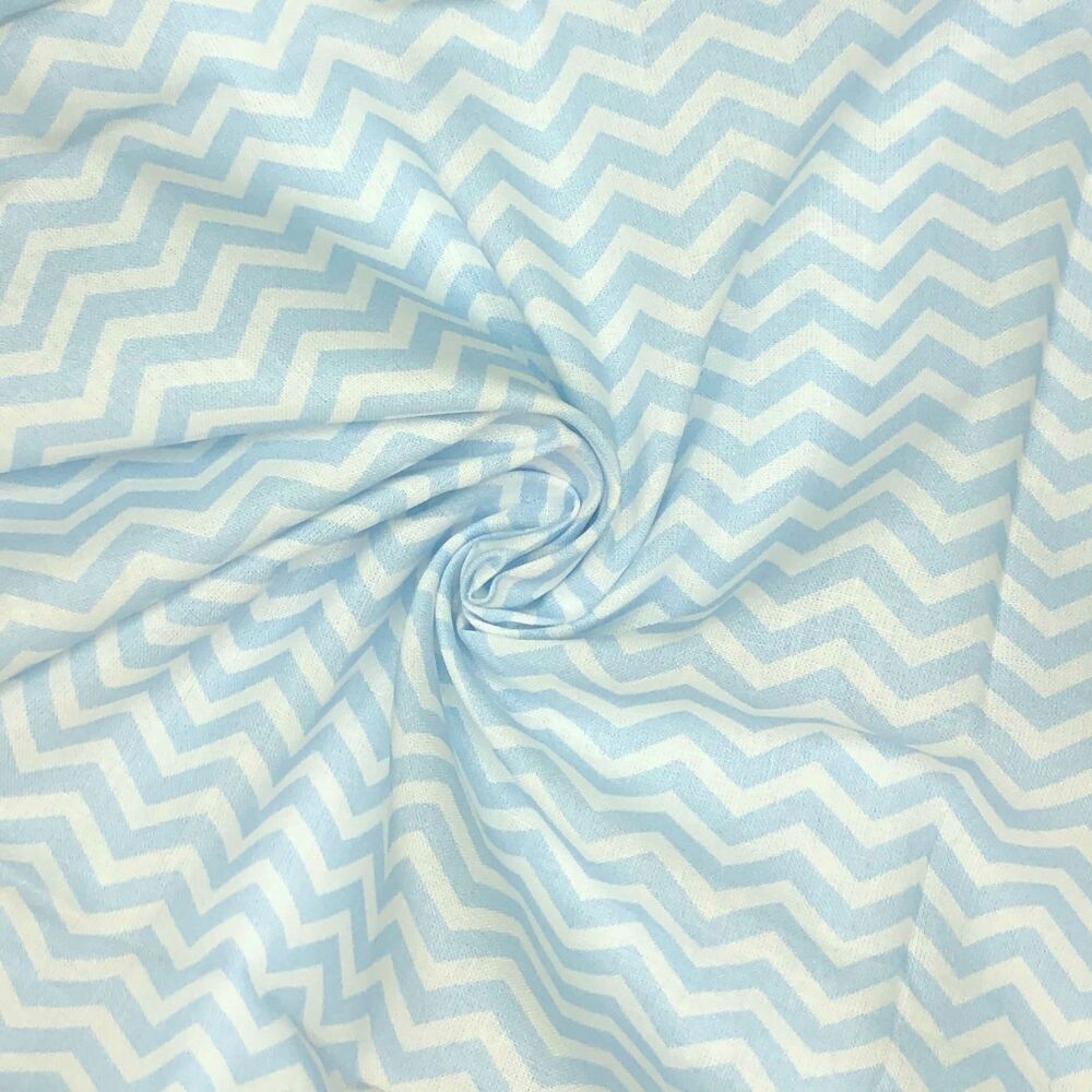 CC104 Chevron Light Blue Crafty Cottons Digital Printed 100% Cotton