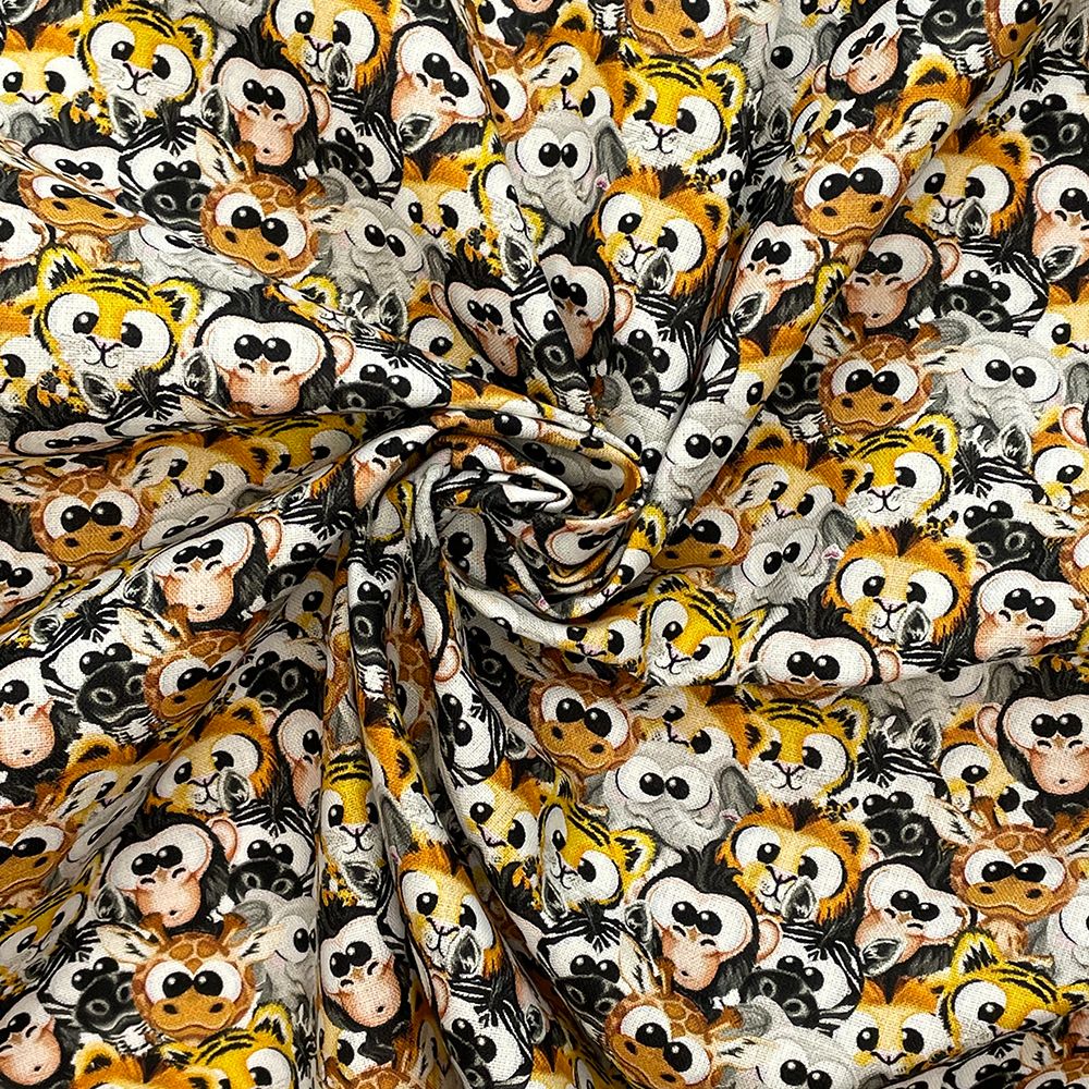 CC163 - Plush Animals 2 140cm wide Crafty Cottons Digitally Printed 100% Cotton Fabric