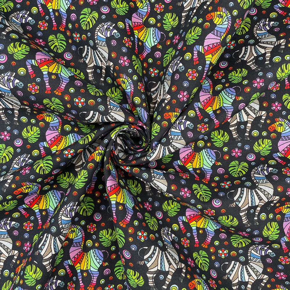 CC318 - Mosaic Zebra 140cm wide Crafty Cottons Digital Printed 100% Cotton Fabric