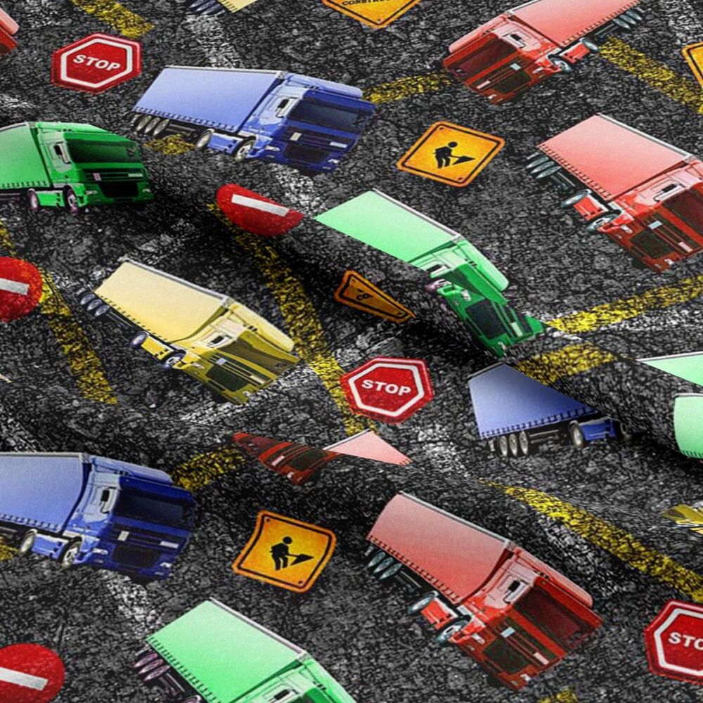 CC420 - Truckers  140cm wide Crafty Cottons Digitally Printed 100% Cotton Fabric