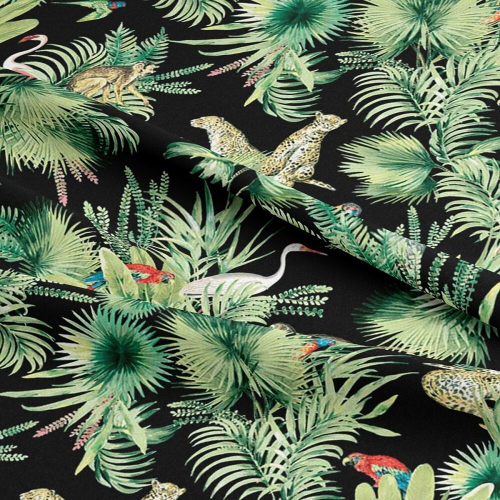 CC442 - Amazon Black  140cm wide Crafty Cottons Digitally Printed 100% Cotton Fabric