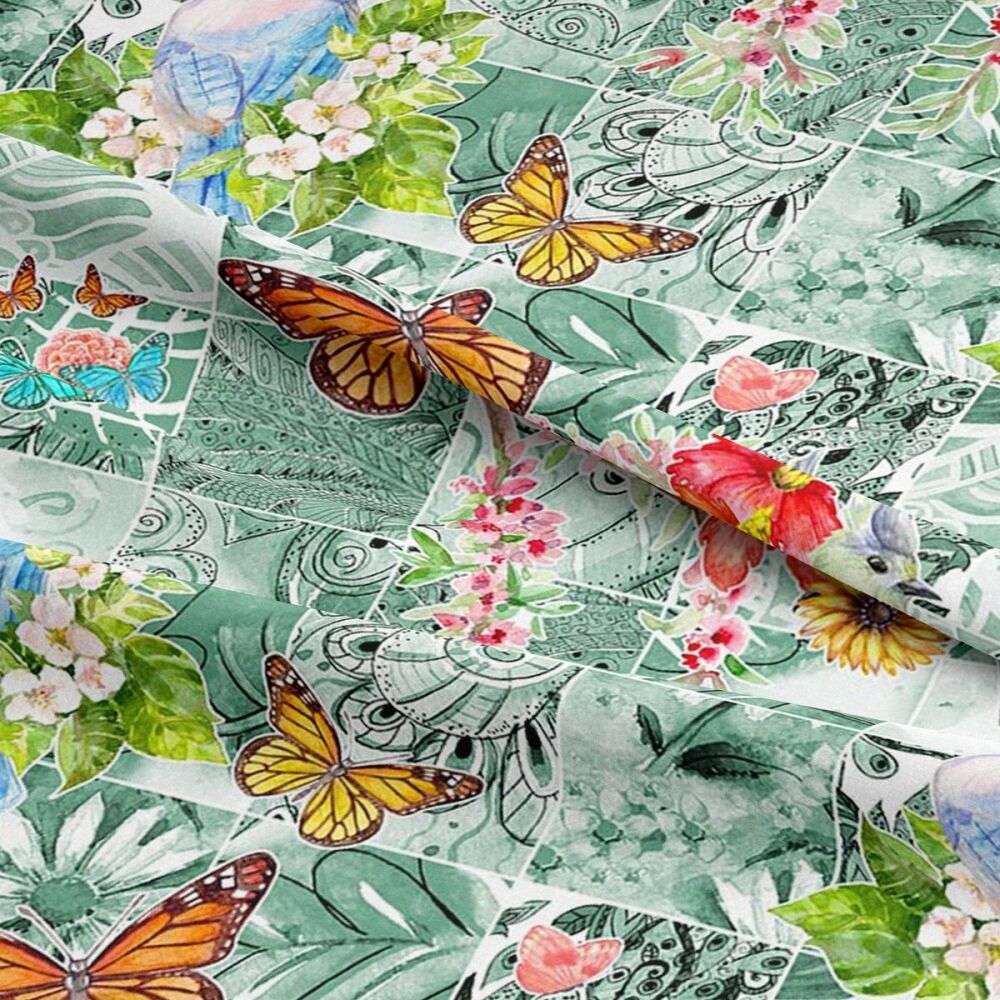 CC454 - Mosaic Garden  140cm wide Crafty Cottons Digitally Printed 100% Cotton Fabric