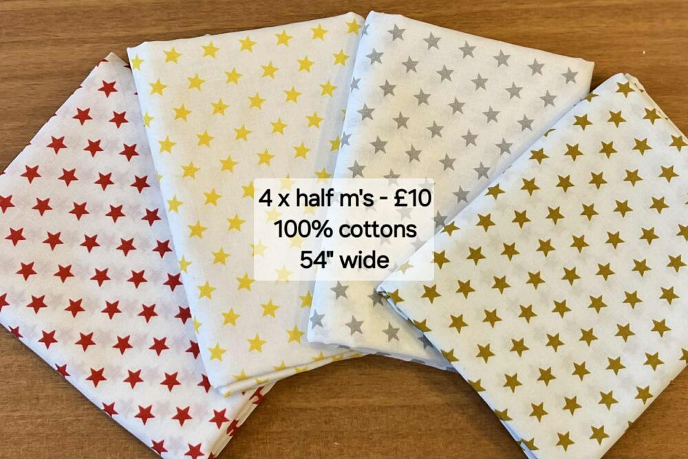 STARS COTTON BUNDLE 4 X HALF M'S
