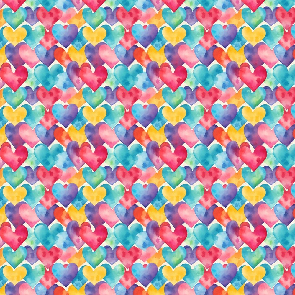 3 Metre pre cut length - 80/20 Polycotton &ndash; [DESIGN 50 hearts] &ndash; 112cm Wide