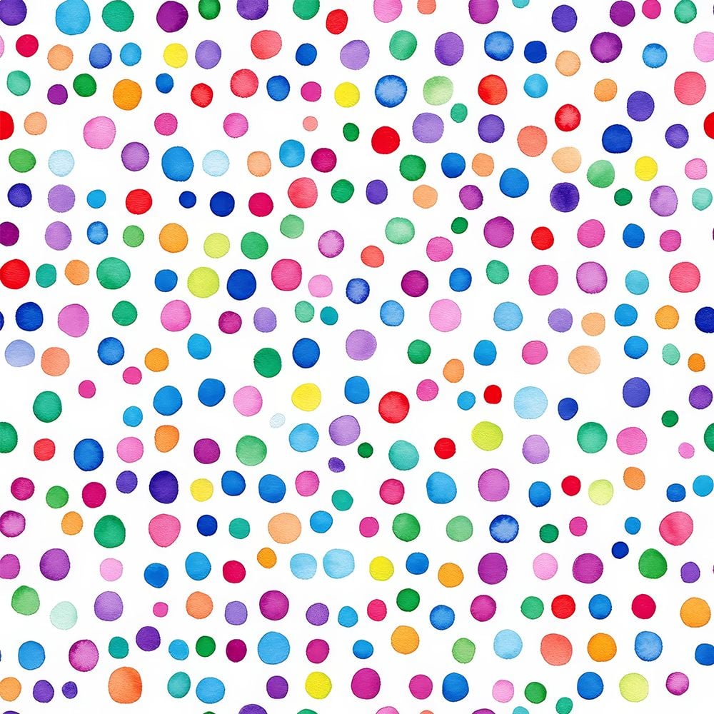 3 Metre pre cut length - 80/20 Polycotton &ndash; [DESIGN 56 watercolour dots] &ndash; 112cm Wide
