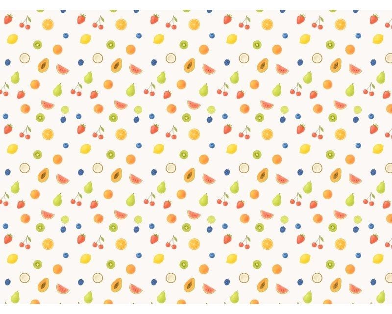3 Metre pre cut length - 80/20 Polycotton &ndash; [DESIGN 66 Scattered fruits] &ndash; 112cm Wide